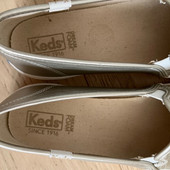 KEDS Double Decker Slip On Sneaker Perforated Faux Leather Perforated Metallic - Picture 11 of 15